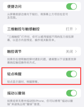 阆中苹果授权维修站分享iPhone轻点无法唤醒怎么办 