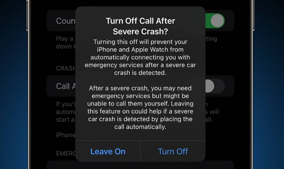 阆中苹果14维修分享 iPhone 14 和 Apple Watch 上关闭崩溃检测 